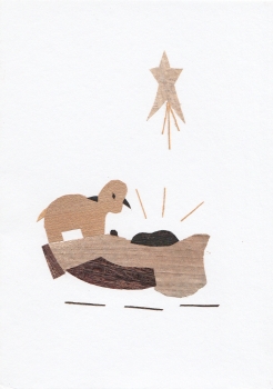 Weihnachtskarte aus Bananenblttern | Nr.G05