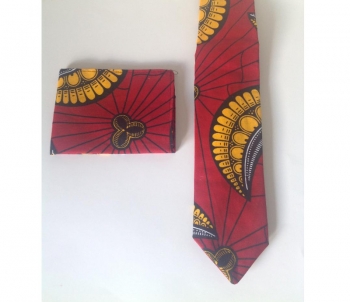 Afrikanische Stoff Krawatte + Einstecktuch | JB-02 |