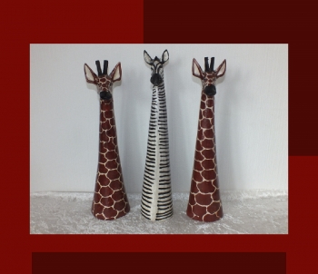 Tierskulpturen 01 | Giraffe und Zebra