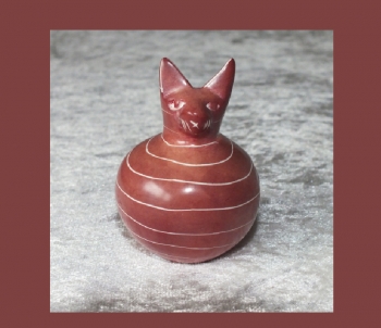 Kugel 'Katze' aus Speckstein