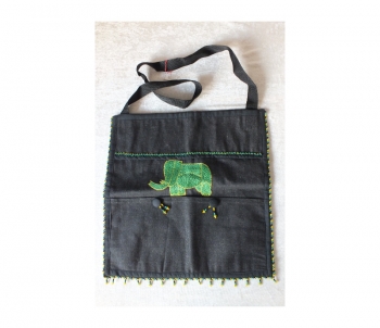 umhngetasche aus Stoff  und Perlen genht | handmade aus Sdafrika