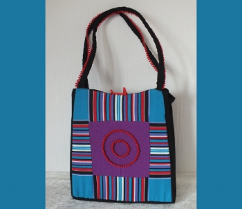 Handtasche aus Stoff und Perlen genht | handmade aus Sdafrika