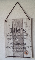 Holzschild | Life's most persistent and ...