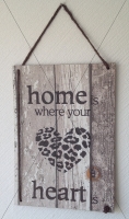 Holzschild | Home is where your heart ...