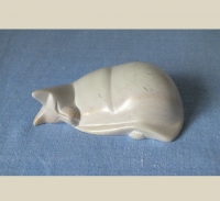 Skulptur 14 | Liegende Katze aus Speckstein