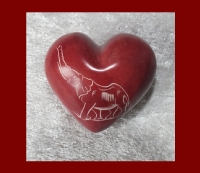 Rotes Herz 'Elefant' aus Speckstein