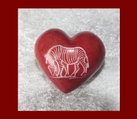 Rotes Herz 'Zebra' aus Speckstein
